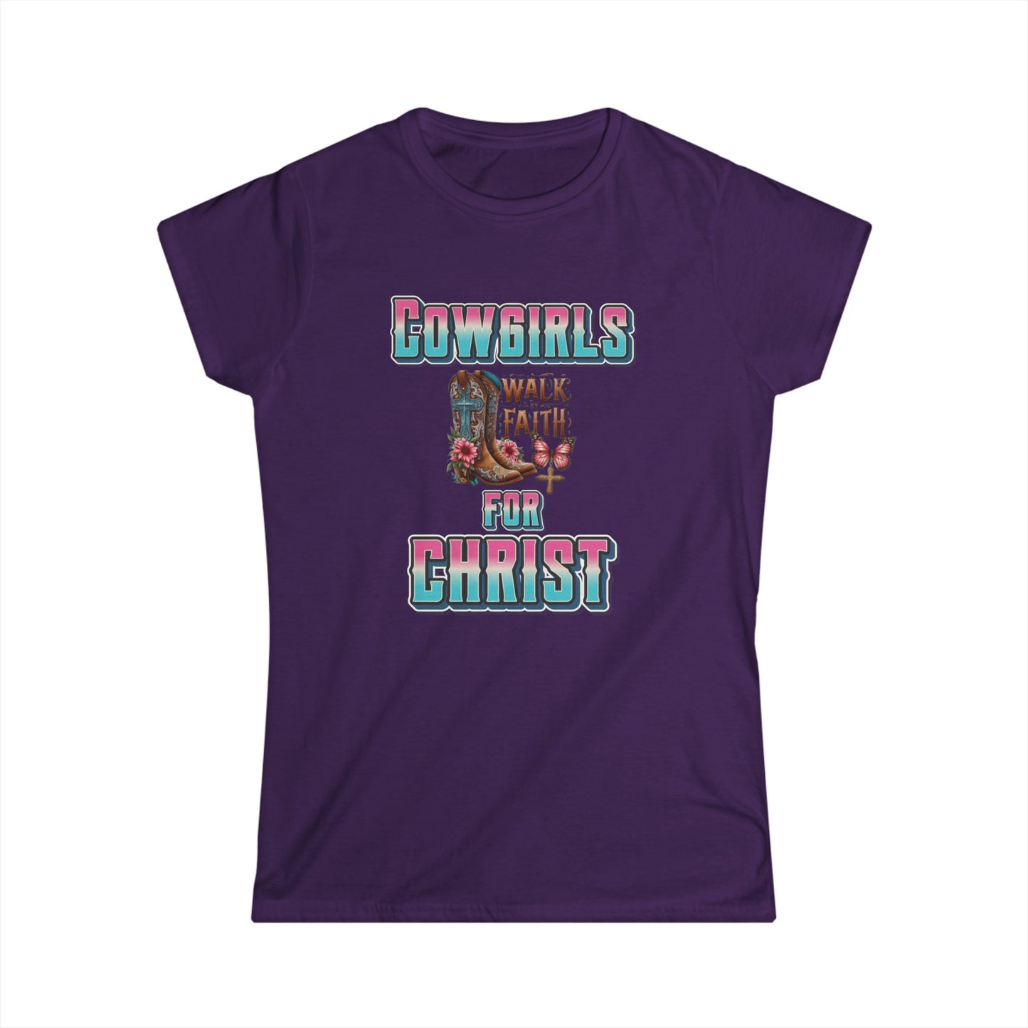 Cowgirls for Christ Tee | Women’s Christian Western Shirt | Walk by Faith Softstyle Tee | Faith & Country Apparel