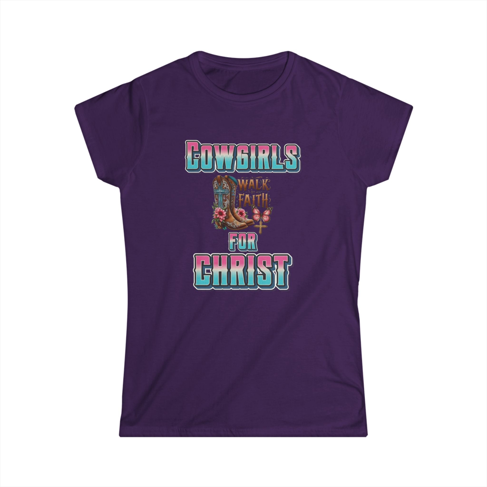 Cowgirls for Christ Tee | Women’s Christian Western Shirt | Walk by Faith Softstyle Tee | Faith & Country Apparel