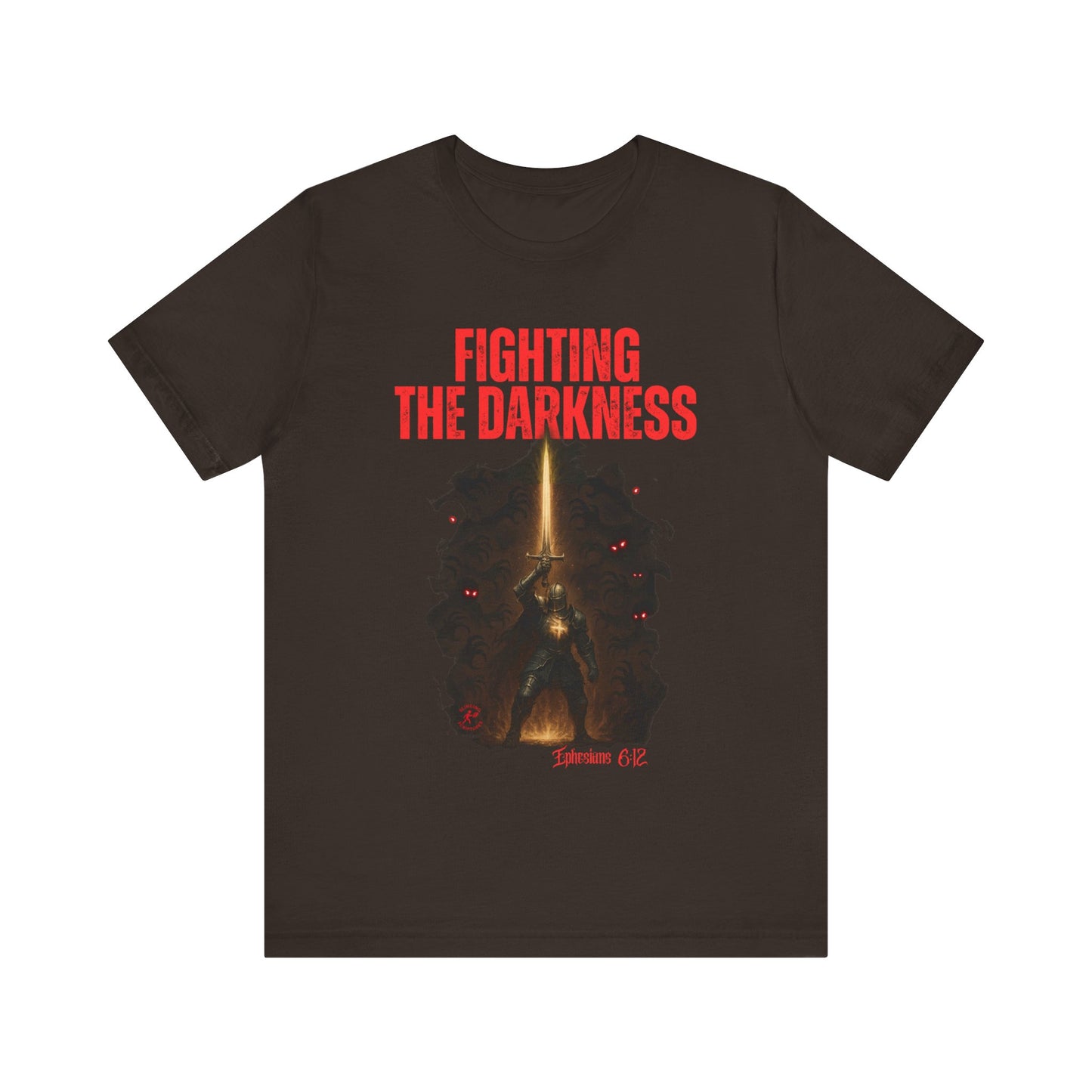 Fighting the Darkness Christian Jersey T-Shirt – Ephesians 6:12 Bible Verse Tee, Spiritual Warrior Faith Apparel