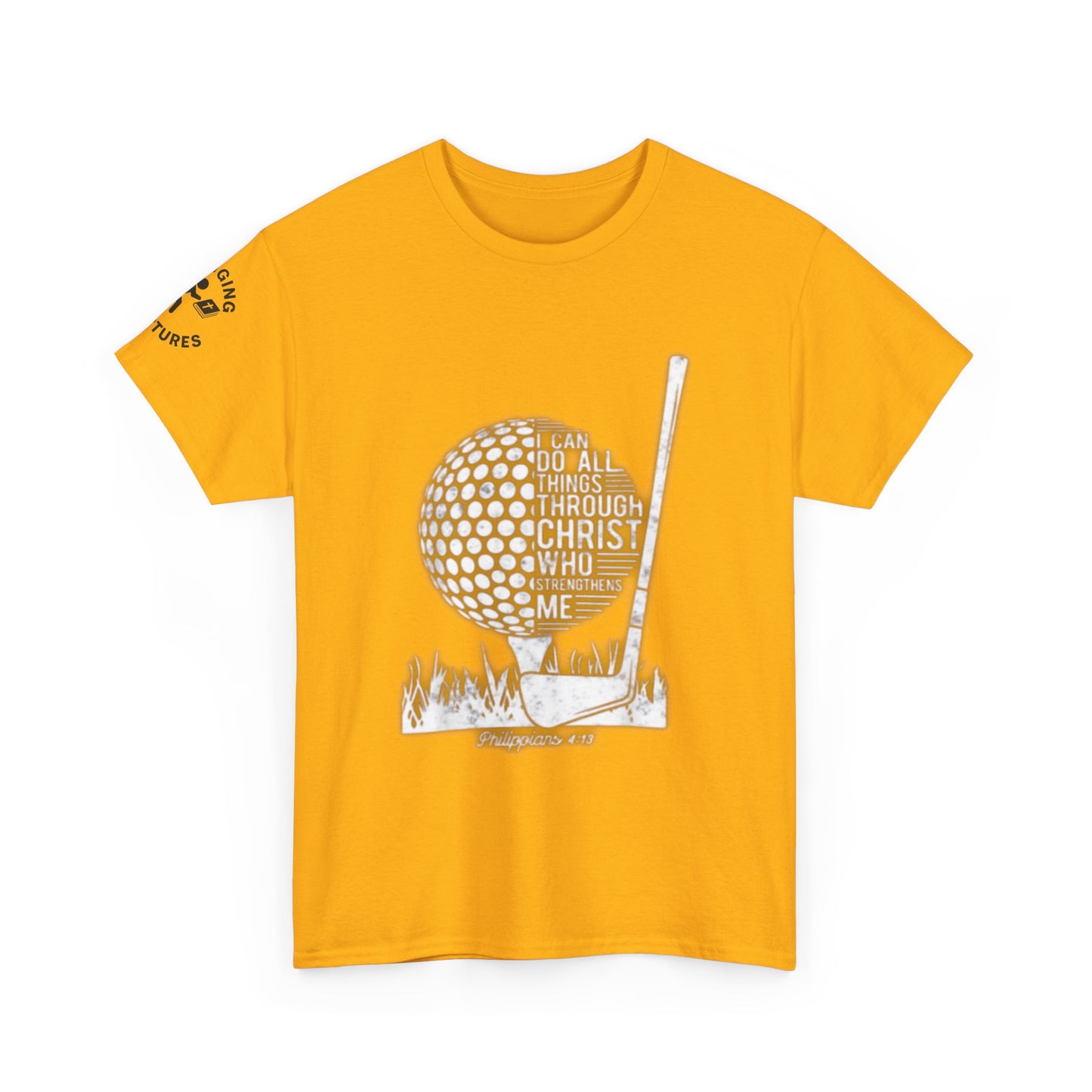 Philippians 4:13 Golf Tee | Christian Sports Shirt | Faith-Based Athletic Apparel | Unisex Heavy Cotton