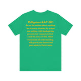 Funny Fish Tee | Philippians 4:6–7 Scripture Shirt | Christian Fisherman T-Shirt | Unisex Jersey Short Sleeve