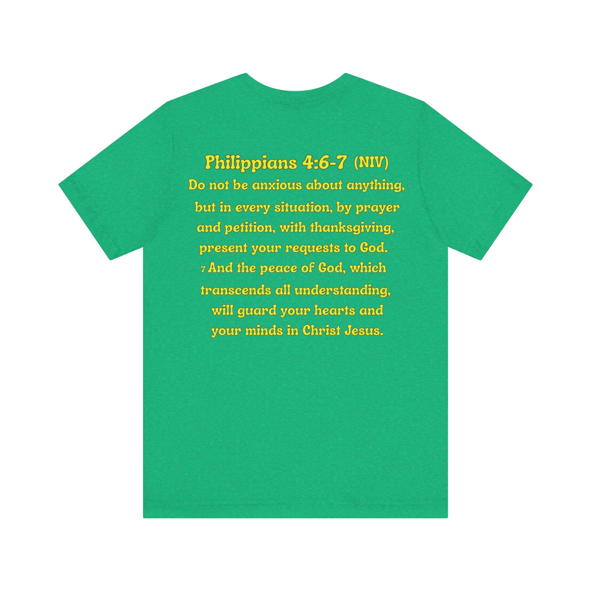Funny Fish Tee | Philippians 4:6–7 Scripture Shirt | Christian Fisherman T-Shirt | Unisex Jersey Short Sleeve