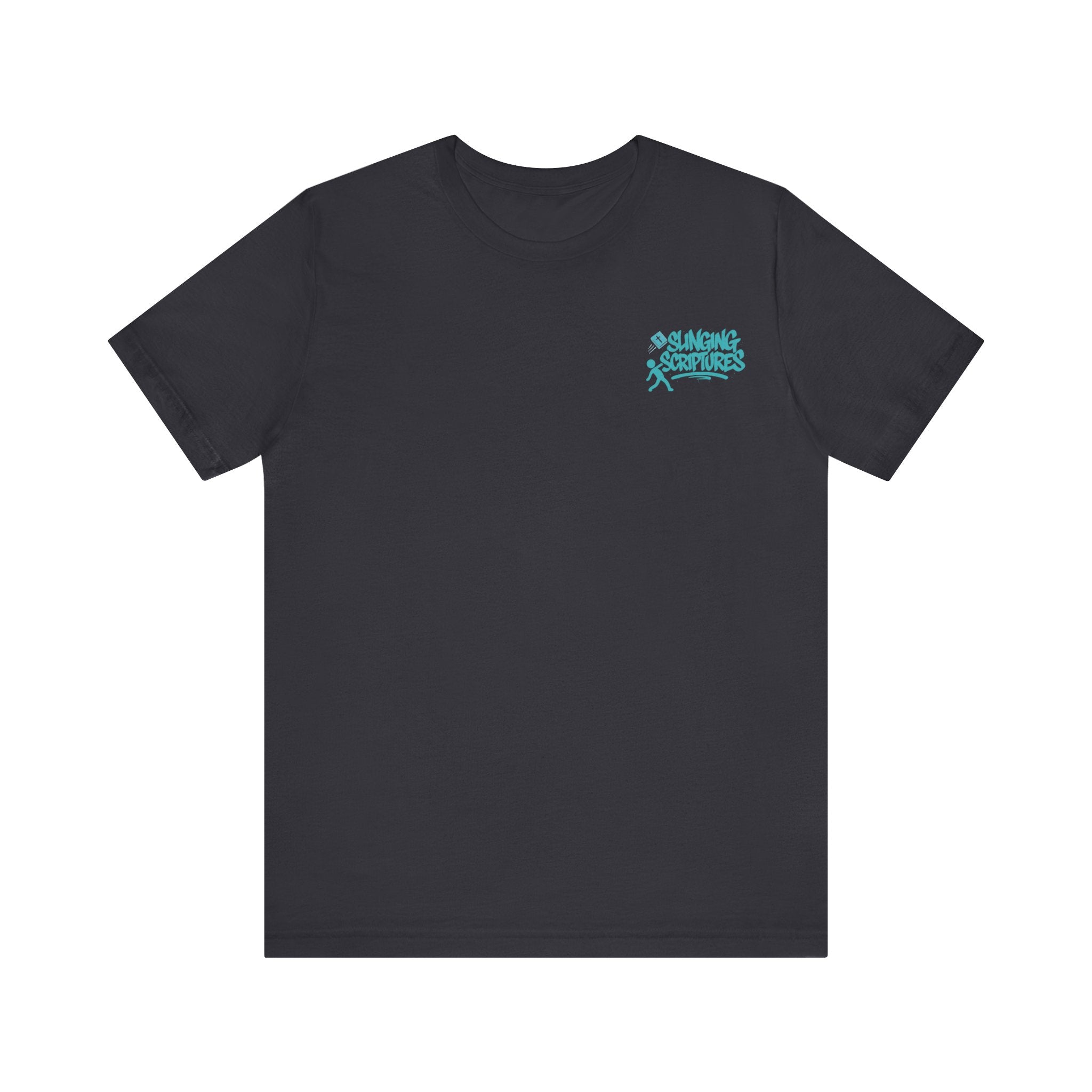 Psalm 54:2 T-Shirt – Unisex Jersey Short Sleeve Christian Tee with Praying Artwork & Slinging Scriptures Logo