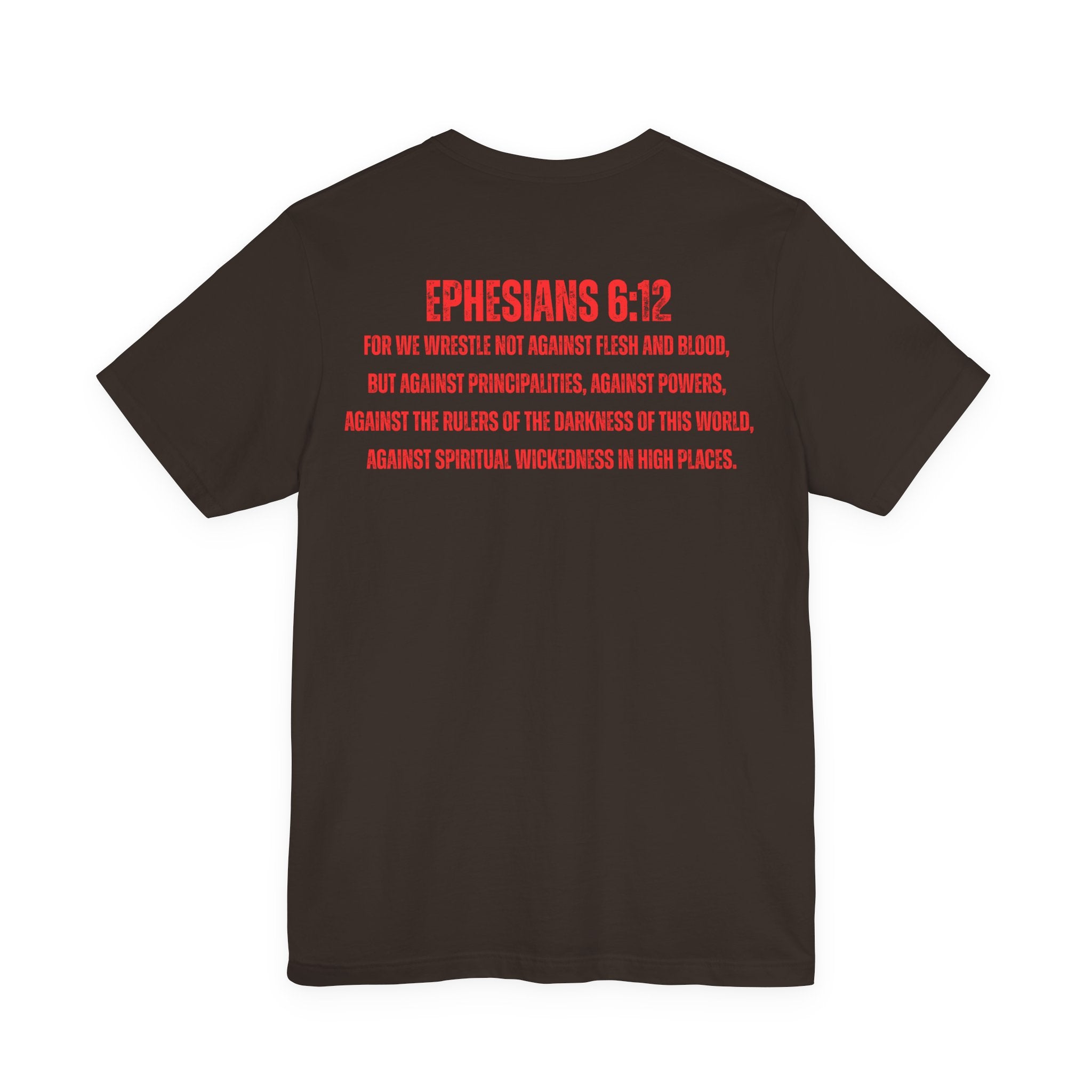 Fighting the Darkness Christian Jersey T-Shirt – Ephesians 6:12 Bible Verse Tee, Spiritual Warrior Faith Apparel