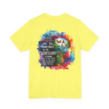 Be Transformed Tee – Inspirational Christian Watercolor Unisex Jersey Shirt (Romans 12:2)