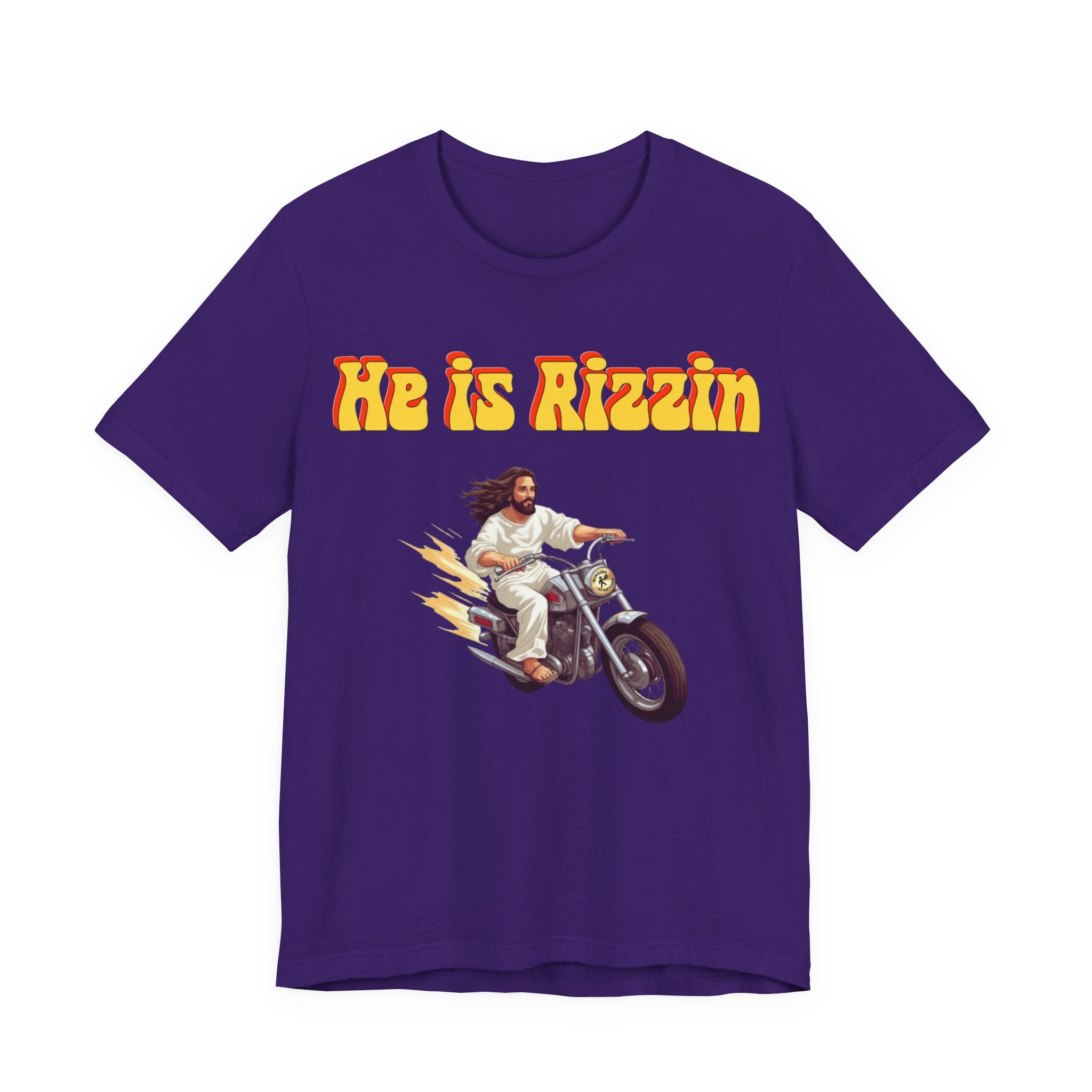 He is Rizzin Unisex Jersey Short Sleeve Tee with Matthew 11:28
