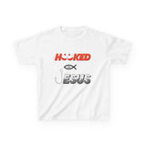 Hooked on Jesus Kids Tee | Matthew 4:19 Scripture Shirt | Christian Fishing T-Shirt for Children | Faith-Based Kids Apparel