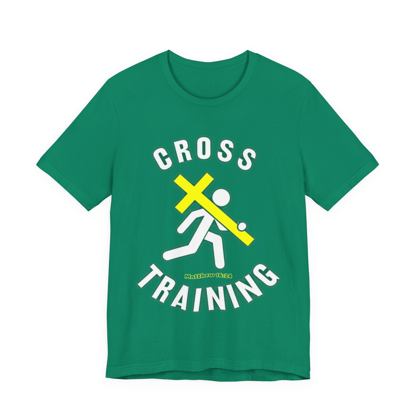 Cross Training — Matthew 16:24 | Unisex Jersey Short Sleeve Christian T-Shirt