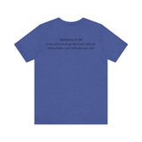 He is Rizzin Unisex Jersey Short Sleeve Tee with Matthew 11:28
