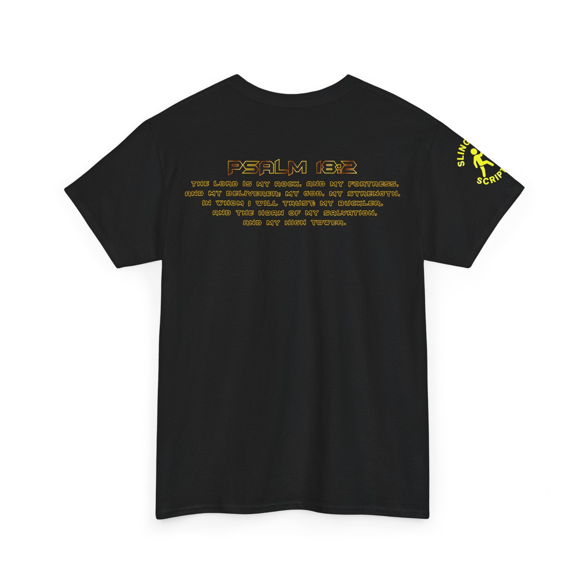 Jesus Superhero T-Shirt – Unisex Heavy Cotton Tee with Spotlight City Design & Psalm 18:2 Bible Verse