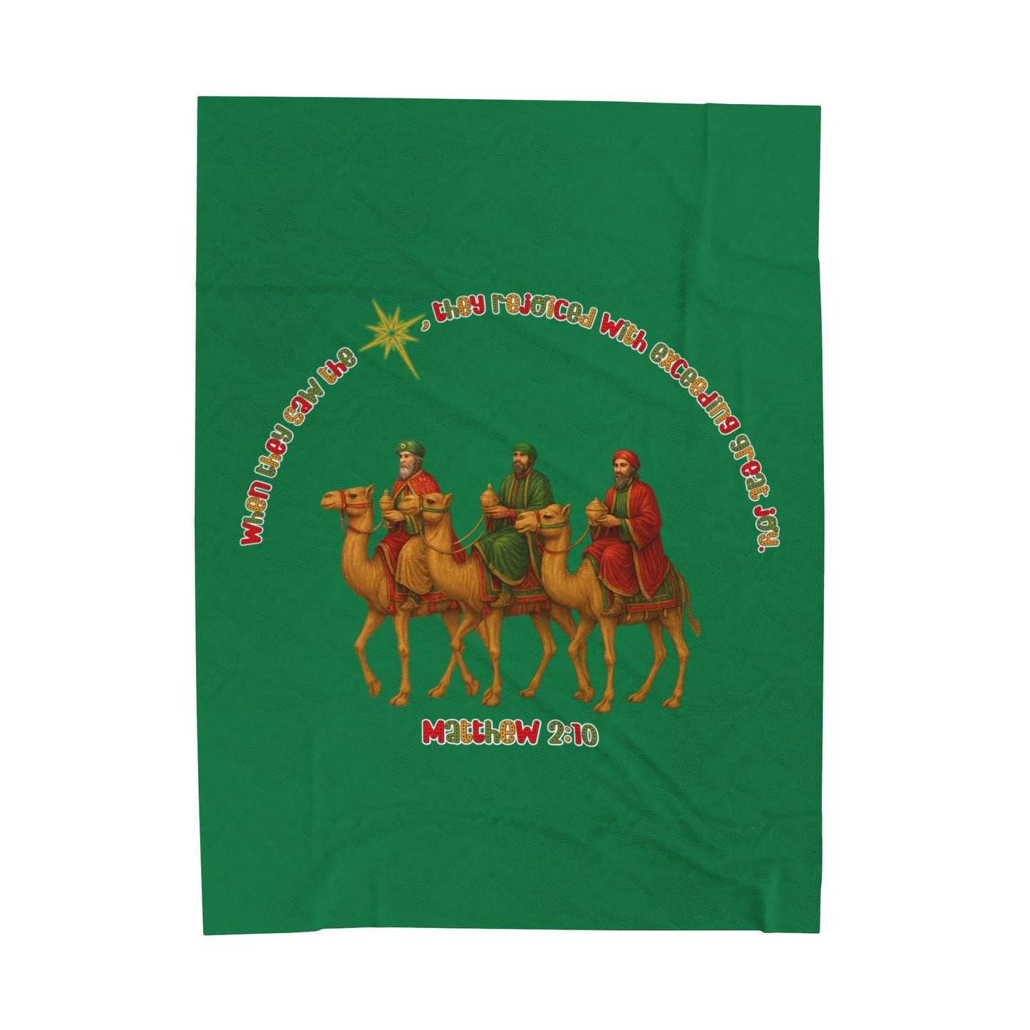 Wise Men Follow the Star — Matthew 2:10 | Velveteen Plush Christmas Blanket