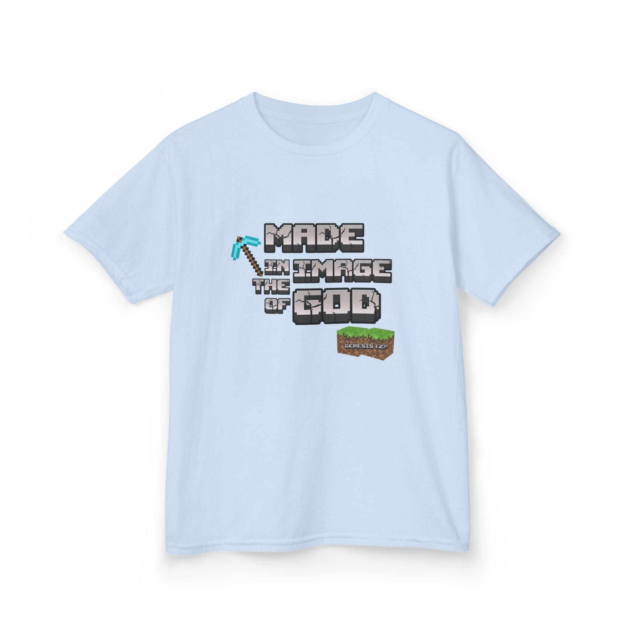 Made in the Image of God | Genesis 1:27 Christian Minecraft-Inspired Kids Tee