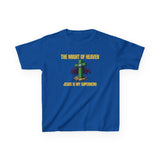 The Might of Heaven — Jesus Is My Superhero | Kids Christian T-Shirt | Faith & Courage Tee
