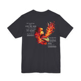 The Tongue Is a Fire — Matthew 12:36-37 Tee | Unisex Jersey Short Sleeve Christian T-Shirt