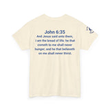 His Name Is Wonderful Tee | John 6:35 Wonder Bread Parody Shirt | Unisex Heavy Cotton Christian T-Shirt