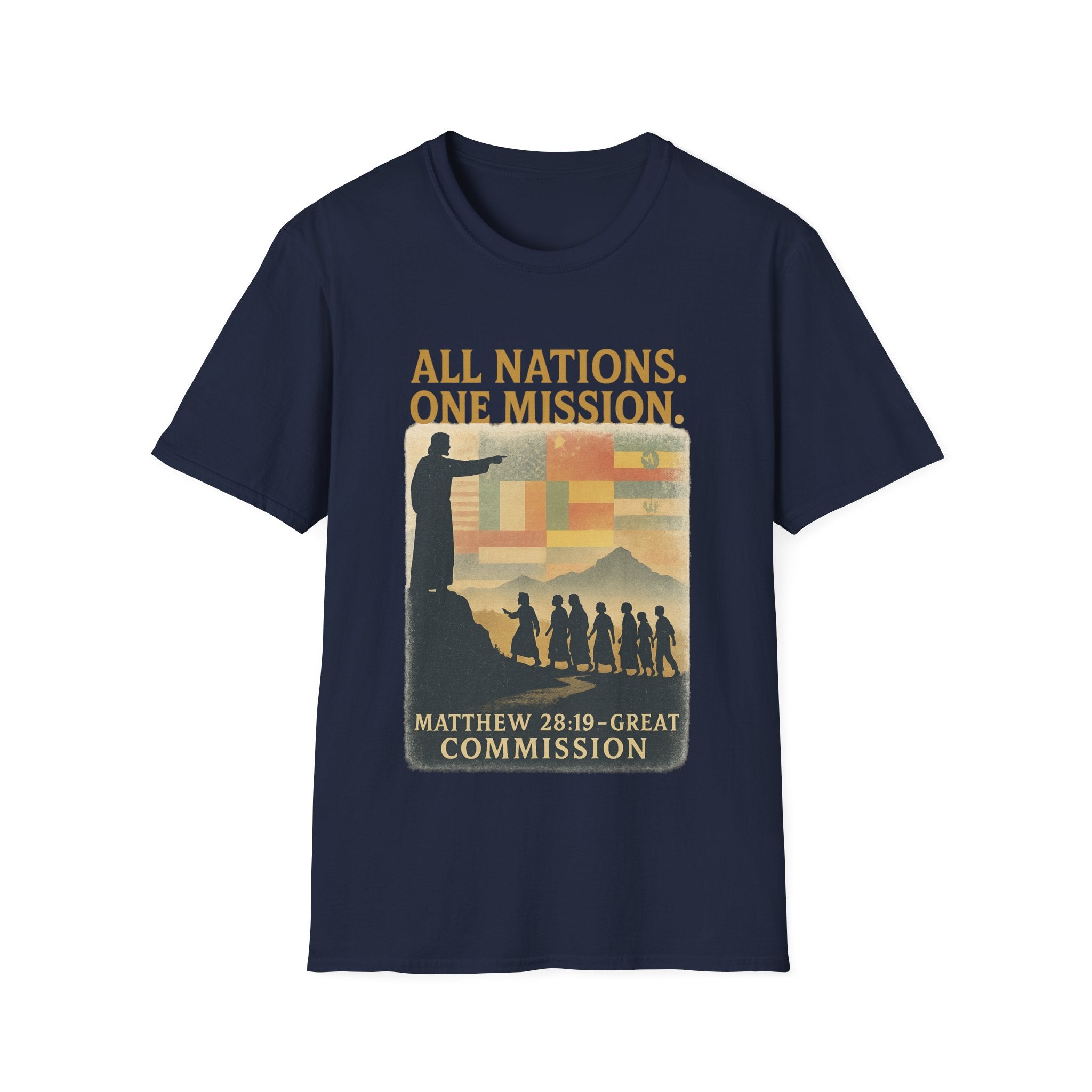 All Nations. One Mission. | Matthew 28:19 Great Commission Tee | Unisex Christian T-Shirt