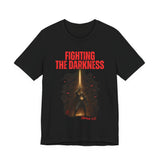 Fighting the Darkness Christian Jersey T-Shirt – Ephesians 6:12 Bible Verse Tee, Spiritual Warrior Faith Apparel