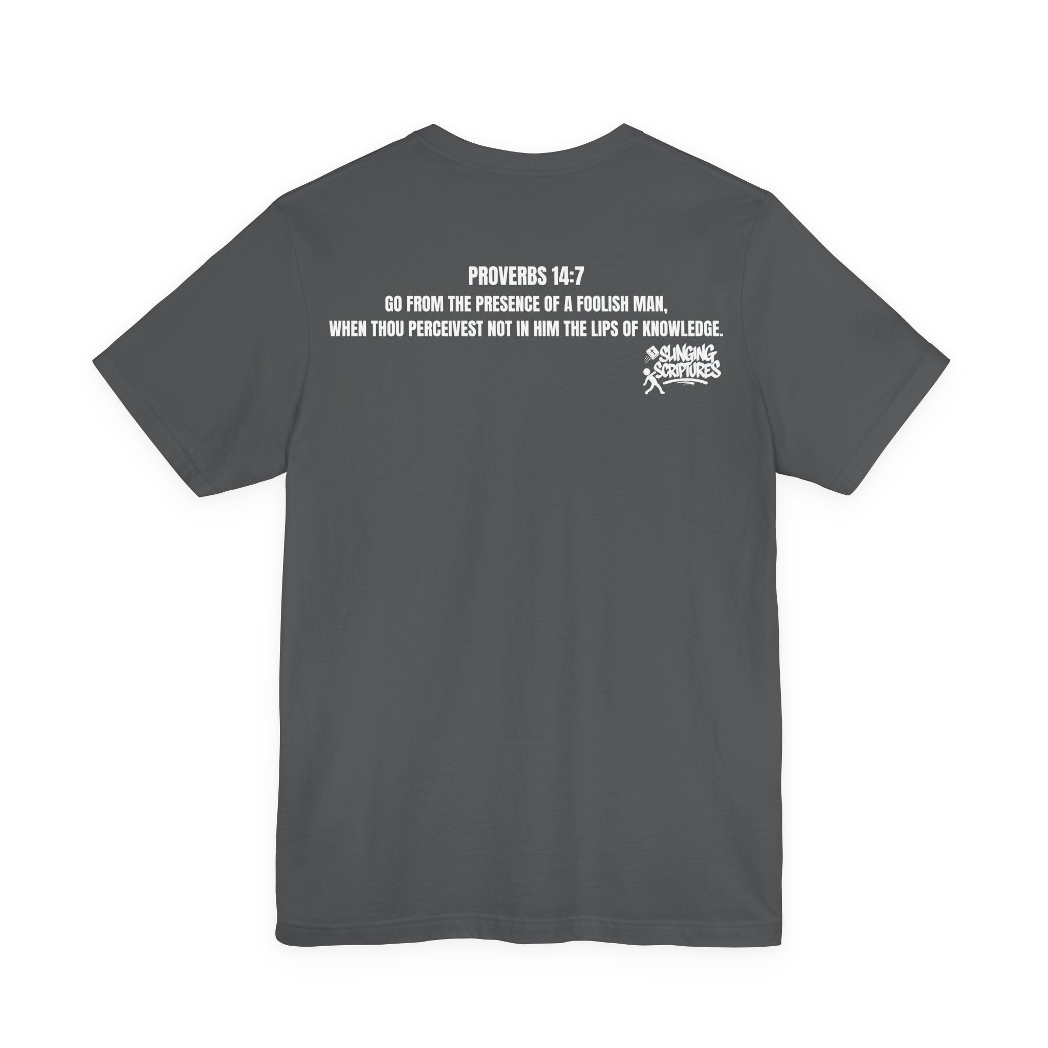 Certified Walk-Away Specialist — Proverbs 14:7 —  Unisex Jersey Short Sleeve Christian T-Shirt