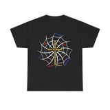 Front: “Christian superhero t-shirt — Web of Wisdom Colossians 2:3 comic design”