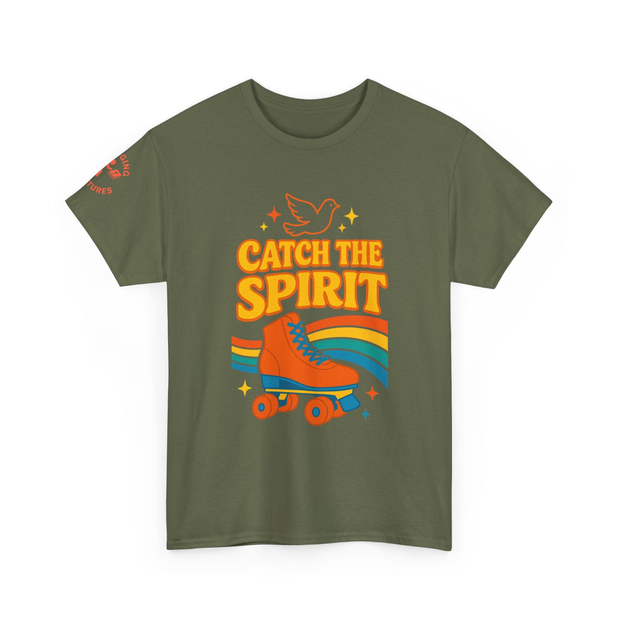 Catch the Spirit — 2 Corinthians 3:17 Retro Skate | Unisex Heavy Cotton Christian T-Shirt