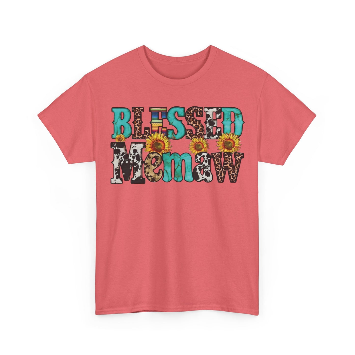 front Blessed memaw sunflower faith t-shirt for grandmothers